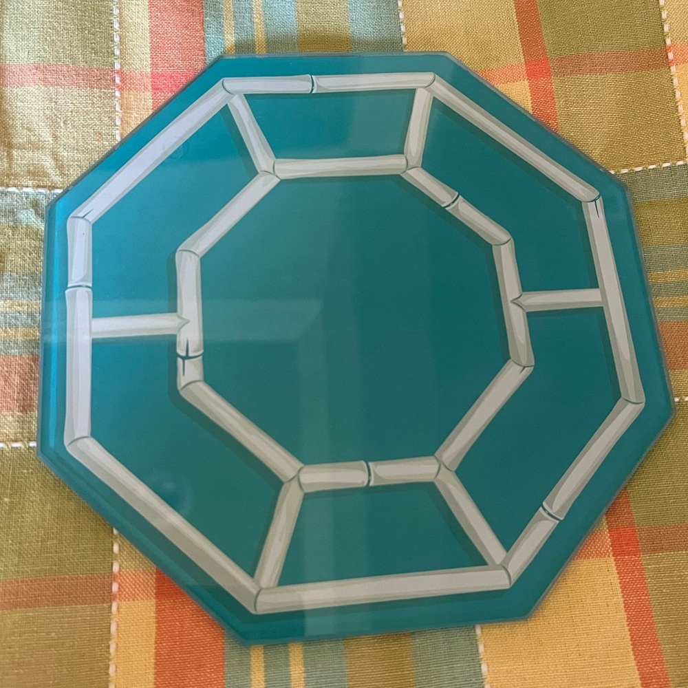 Two’s Company turquoise glass trivet